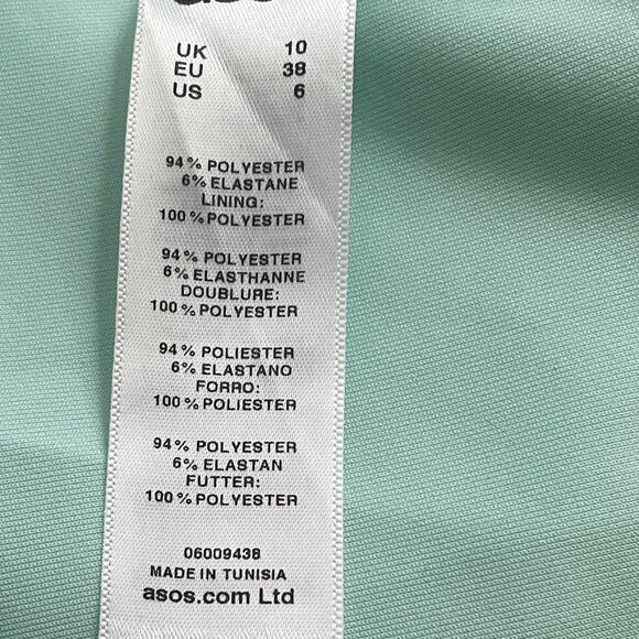 NWT ASOS Asymmetrical Maxi Gown in Mint Green, Size US 6, - Picture 5 of 5